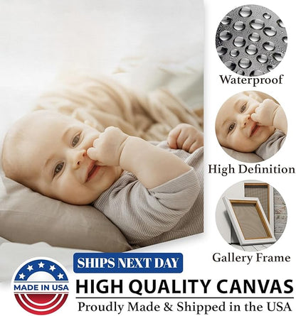 TreeDeal Custom Canvas Prints with Your Photos, Framed 18” x 12” Personalized Pictures Print, Customized Photo to Canvas Wall Art Ideal for Home Decor Gift Wrapping Pets Family Baby Wedding