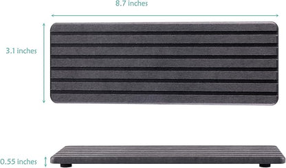2 PCS Water Absorbent Diatomite Coasters (12.2" x 4"), Grooved Design, Water Absorbing Stone Used for Hand Soaps & Plants & toiletries in The Modern Home