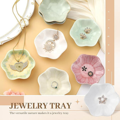 Shappy 24 Pcs Ceramic Ring Dish Bulk 4.5 in Small Jewelry Tray Porcelain Trinket Dish for Women Wedding Birthday Gifts (Multicolor)