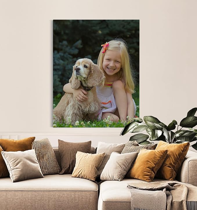 TreeDeal Custom Canvas Prints with Your Photos, Framed 8” x 10” Personalized Pictures Print, Customized Photo to Canvas Wall Art Ideal for Home Decor Gift Wrapping Pets Family Baby Wedding