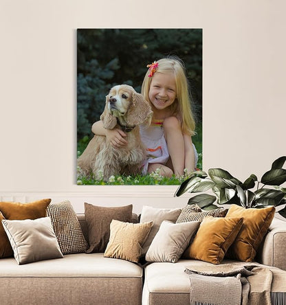 TreeDeal Custom Canvas Prints with Your Photos, Framed 8” x 10” Personalized Pictures Print, Customized Photo to Canvas Wall Art Ideal for Home Decor Gift Wrapping Pets Family Baby Wedding