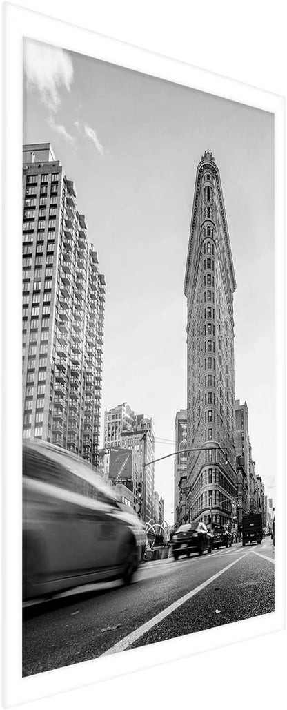 Americanflat 24x36 Poster Frame with Polished Plexiglass - White Picture Frame - Wide Photo Frames Made of Engineered Wood for Vertical or Horizontal Wall Display - Epic Collection - White