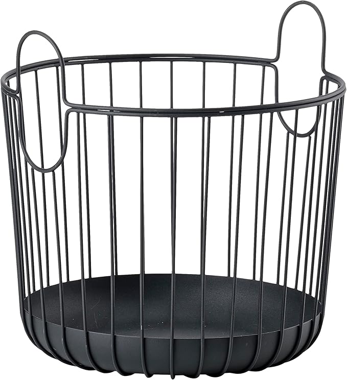 Zone Denmark Inu Basket - Basket with Handles Crafted from Metal - with sleek and sturdy design - Stylish and Functional Storage for Kitchen, Bathroom, Children's Room, and Home Office- (Small)