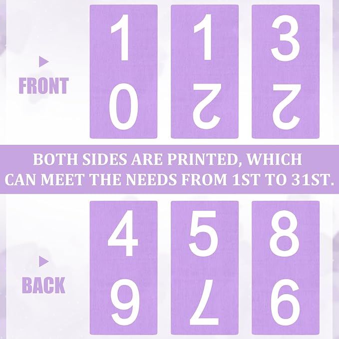 Purple Lavender Wood Block Perpetual Calendar Coquettish Desk Decor Cute Month Week Date Display Decorative Block Calendar for Women Office Home Desk Gift for Women