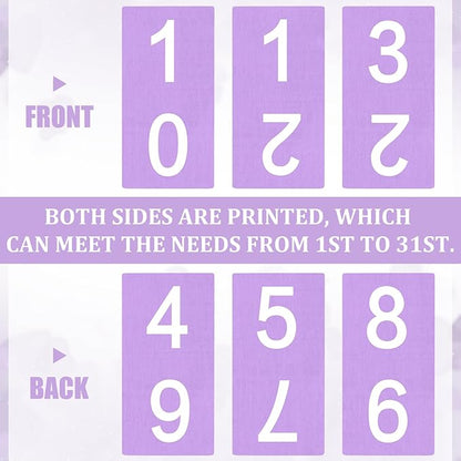 Purple Lavender Wood Block Perpetual Calendar Coquettish Desk Decor Cute Month Week Date Display Decorative Block Calendar for Women Office Home Desk Gift for Women