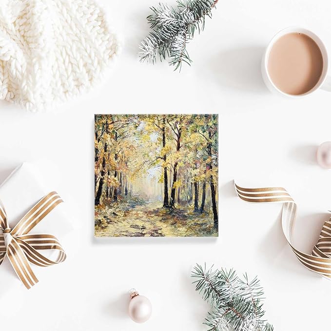 Desktop Decoration Abstract Drawing Landscape,Autumn Fallen Leaves Acrylic Decor Women Congratulations Presents Appreciation Presents for Coworkers Thank You Presents Housewarming Presents