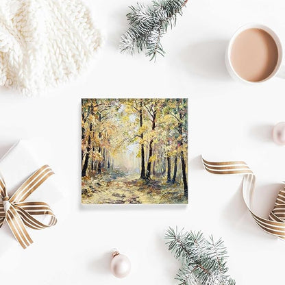 Desktop Decoration Abstract Drawing Landscape,Autumn Fallen Leaves Acrylic Decor Women Congratulations Presents Appreciation Presents for Coworkers Thank You Presents Housewarming Presents