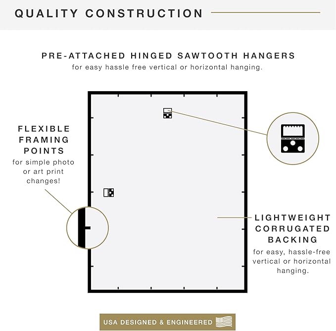 MCS Trendsetter 22x28 Poster Frame Black High-Gloss, Vertical & Horizontal Wall Hanging Large Picture Frame for Photos, Posters & Art Prints (2-Pack)