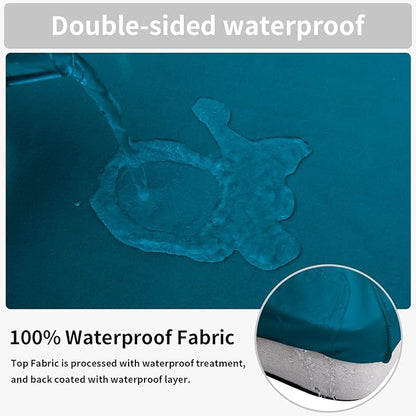 Easy-Going 100% Waterproof Chair Oversized Sofa Seat Cushion Slipcovers Couch Cushion Cover Stretch Furniture Protector for Kids, Pets (3-Piece Oversized Sofa Cushion, Peacock Blue)