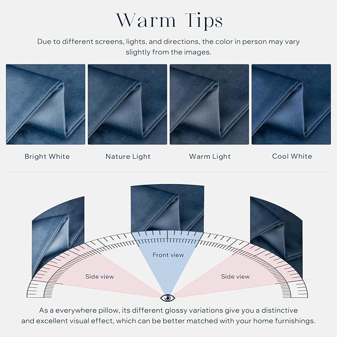 Phantoscope Pack of 2 Velvet Decorative Throw Pillow Covers Soft Solid Square Cushion Case for Couch Dark Blue 20 x 20 inches 50 x 50 cm