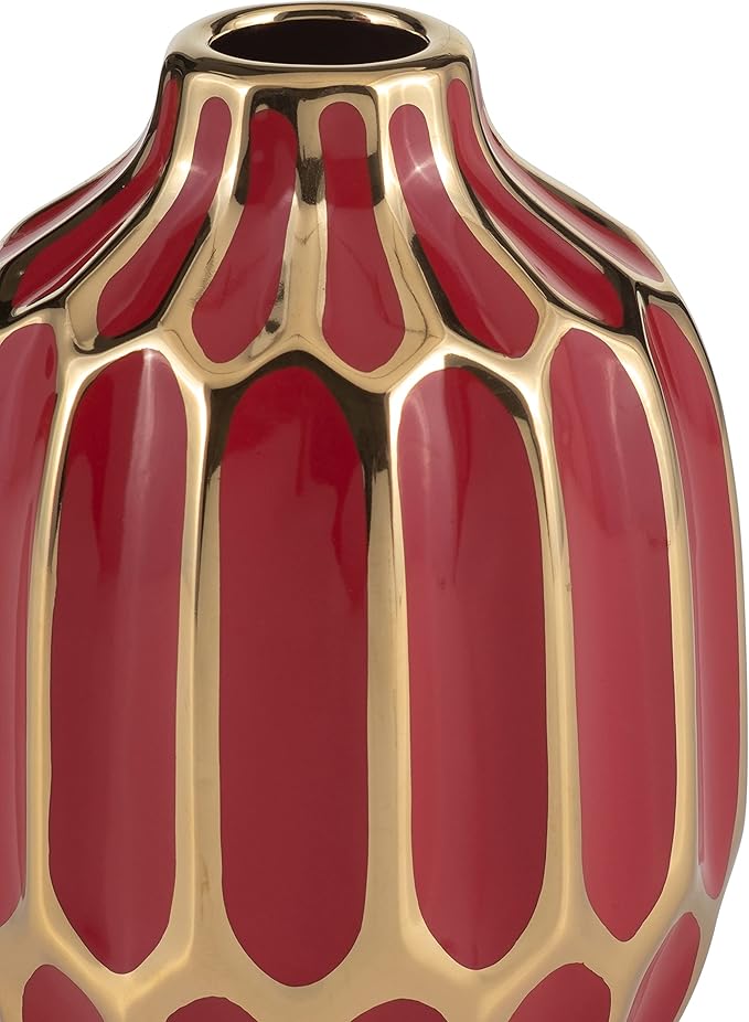 Elegant Ceramic Vase for Living Room Decor and Home Decor Accent - Modern Decorative Flower Vase for Room, Bedroom, or Office Desk - Designed for House and Table Decor - Set of 2, 5", Blue & Red