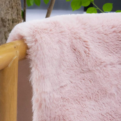Pink Fluffy Washable Faux Rabbit Fuzzy Fur Area Rugs for Bedroom Large Furry Rugs for Living Room 2x10 Runner Nursery Rug Home Décor