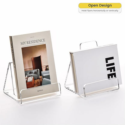 Acrylic Brochure Holder 5x6 Inch,Clear Pamphlet Holder Display Stand for Trifold 4&5&6 Inch Flyers,Pamphlets,Booklets,Menu,Leaflets for Office,Home,Store,1 Pack,A5