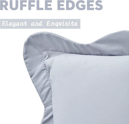 CHIXIN Microfiber Standard Pillow Shams Set of 2 - Decorative Pillow Covers - Light Grey - Size (20" x 26")