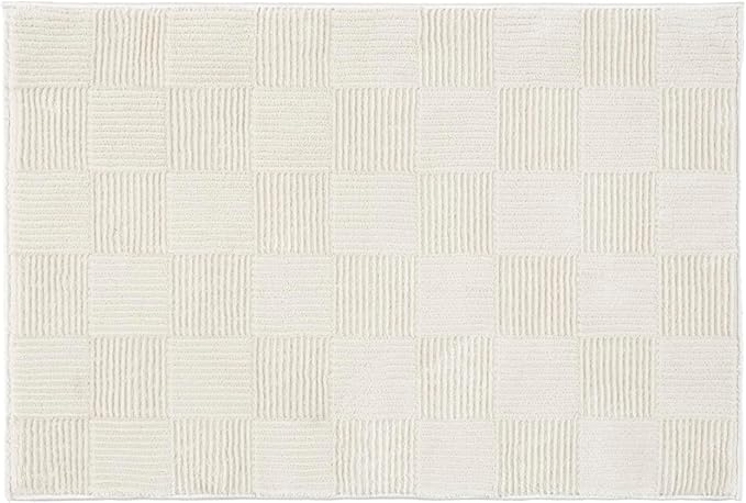 Revival Rugs Willow 2'x3' Machine Washable Area Rug for Entryway Bathroom - 100% Recycled Oeko-TEX Certified, Medium Pile, Beige, Cream