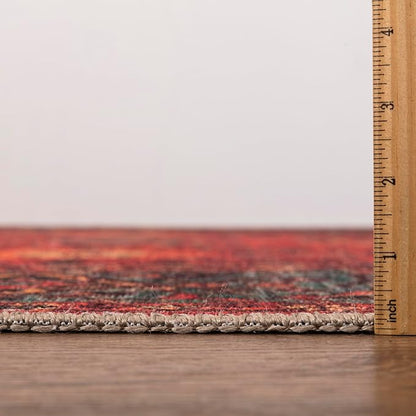 Keen Home Design 5x7 Rug - Machine Washable Area Rug with Non-Slip Backing, Ideal for Living Room, Dining Room, Bedroom - Vintage, Easy Clean, Durable, Low Pile Rug - (5' x 7')