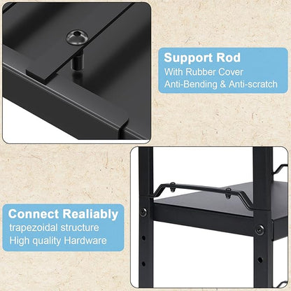 1 Pack Expandable Cabinet Countertop Shelves, Stackable Shelves Organizers for Kitchen Cabinet Countertop Storage, Adjustable Counter Cupboard Pantry Organizer Shelf Rack Stand, Length:25.5"