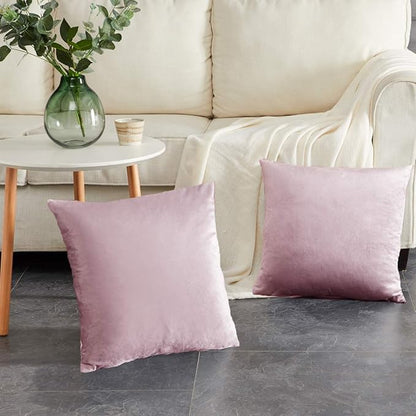 GIGIZAZA Decorative Couch Throw Pillow Covers,Set of 2 Sweet Lilac Square Pillow Cushion Covers 22x22,Pillow Cases Velvet Pillow Covers
