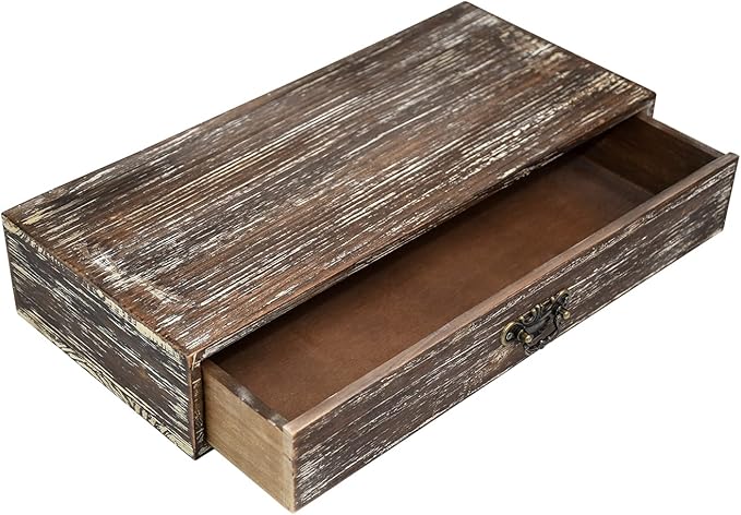 Wooden Drawers Organizer Soild Farmhouse Style RetroDesktop Drawer Storage Box Organizer With Drawers, Office Organization for Countertop Table To Store Mail, Phone, Suppliers, Glasses (Retro)