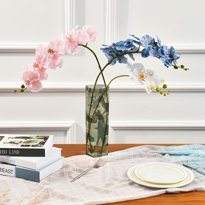 ALAZA Abstract Dinosaur Camouflage Pattern Flower Vases for Home Decor Kitchen Bedroom Living Room Bathroom Office Table Decorations