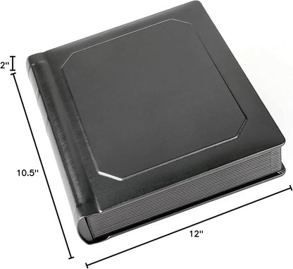 Tuscany Albums Professional Leatherette Bound Slip-in Photo Album, Holds 30 8x10 Photos (15 Page), Black