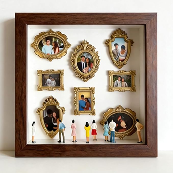 DIY Mini Museum Silhouette Box Unique Memory Keepsake for Home Decor 2026 New Mini Museum Display (Brown)