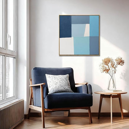 LEVERUP Abstract Photos Art Blue Wall Artwork Minimalist Printings Posters Modern Wall Decor for Living Room Bedroom Office 20×20 Inch Hallway Decorations