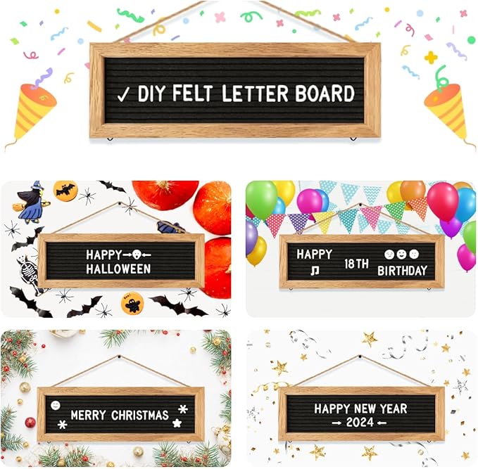 Picture Frames Collage Wall Decor Picture Frames for Wall, Felt Letter Board with 340 Letters and 15 Clips, Unique DIY Photo Frames, Gifts for Teen Girls Ages 10 11 12 13 Years Old Christmas