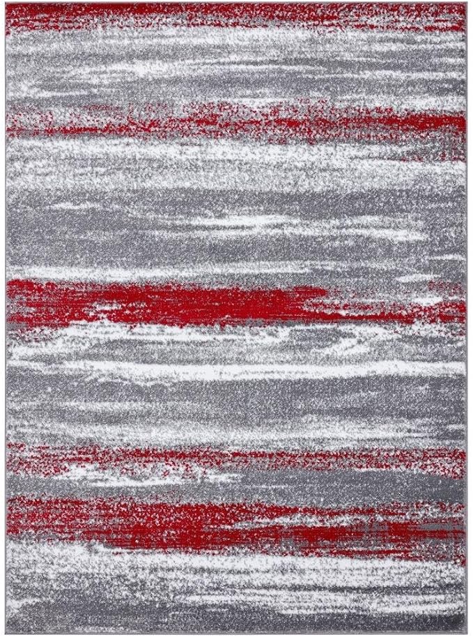 LUXE WEAVERS Modern Abstract Red 2x3 Area Rug