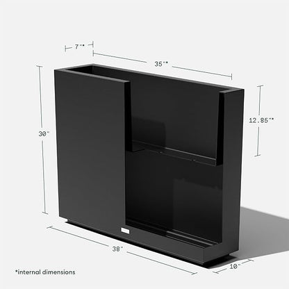 Veradek Block Series Span Plastic Planter - Tall Rectangular Planter for Indoor or Outdoor Patio/Porch | Durable All-Weather with Removable Insert Bucket | Modern Design for Plants, Flowers, Garden