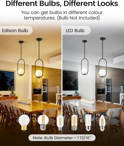 Yunnix 1-Light Modern Black Globe Pendant Lights Kitchen Island | Milk Glass Hanging Lamp for Kitchen Island, Dining Room, Bedroom, Living Room (Bulb Not Included)