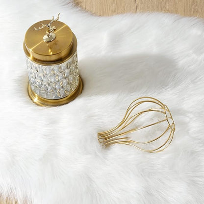 Faux Fur Rug Runner 2x6 ft White - Machine Washable Super Soft Plush Shaggy Fluffy Area Carpet,Sheepskin Rug Fuzzy Floor Mat for Bedroom, Sofa,Living Room, Bedside, Nursery & Kids Room