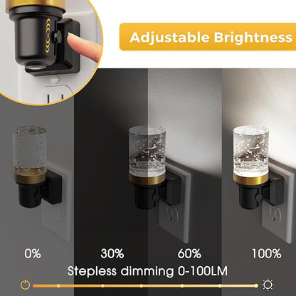 L LOHAS LED Night Light, 2 Pack Dimmable Night Lights Plug into Wall, Automatic Night Lights Plug in with Auto Light Sensor, Adjustable Brightness 5000K LED Night Light, for Bedroom Hallway Home