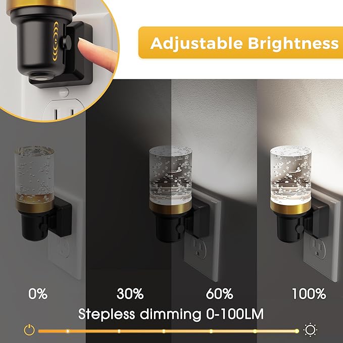 L LOHAS LED Night Light, Dimmable Night Lights Plug into Wall, Automatic Night Lights Plug in with Auto Light Sensor, Adjustable Brightness 5000K LED Night Light, for Bedroom Hallway Home