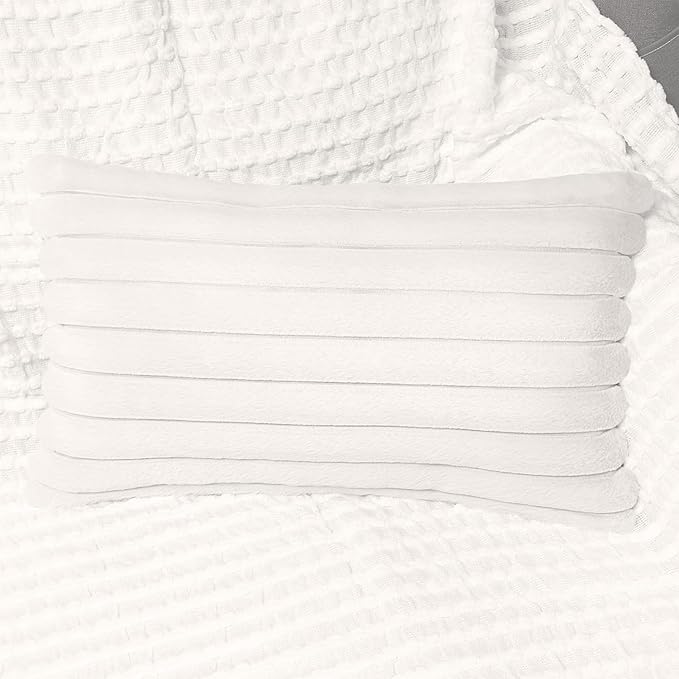 2 Pack 12x20 Pillow Cover Velvet Pillow Covers, Faux Fur Oblong Throw Pillow Covers for Living Room Decorations Throw Pillow Case, Throw Pillow Cover Cushion Cover for Home Sofa Bedroom Car, White