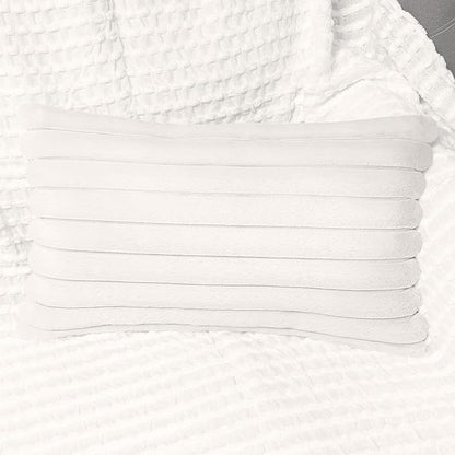2 Pack 12x20 Pillow Cover Velvet Pillow Covers, Faux Fur Oblong Throw Pillow Covers for Living Room Decorations Throw Pillow Case, Throw Pillow Cover Cushion Cover for Home Sofa Bedroom Car, White