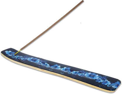 Yajna Traditional-Handmade-Burner Wooden-Incense-Stick-Strip-Holder Ash-Catcher-Stand for-Aromatherapy-Meditation-Yoga (Meditation Time) 10 Inches, Pack of 1