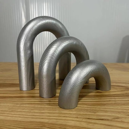 3Pcs Wood Arch Decor Accents - Home Book Table Decorative Rustic Arch Decor Modern Boho Minimalist Coffee Table Bookshelf Living Room Entryway Aesthetic Decorations Objects (Silver)