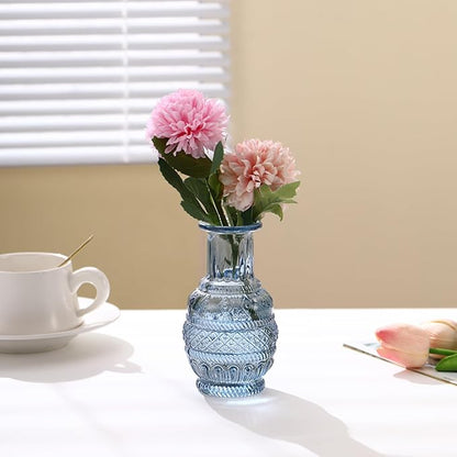 Glass Bud Vases Set of 60, Small Glass Vase for Flowers, Blue Small Vases for Centerpieces, Vintage Bud Vase in Bulk for Wedding, Party, Events, Reception, Home Decor