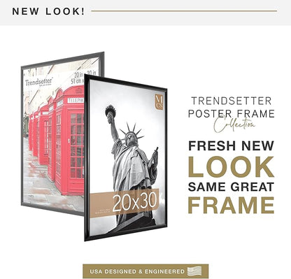 MCS Trendsetter 20x30 Poster Frame Black High-Gloss, Vertical & Horizontal Wall Hanging Large Picture Frame for Photos, Posters & Art Prints (1-Pack)
