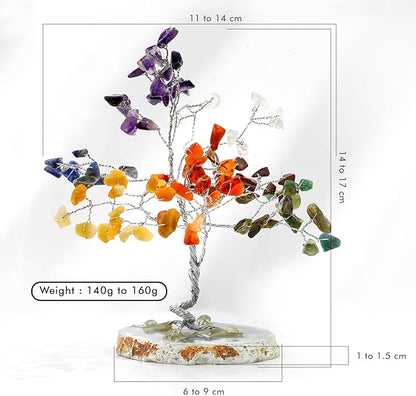 7 Chakra Tree of Life, Healing Crystals & Gemstones Trees for Positive Energy, Wealth & Protection, Feng Shui Home Décor, Office Desk Decoration for Womens, Good Luck Gifts, Money Bonsai Crystal Tree