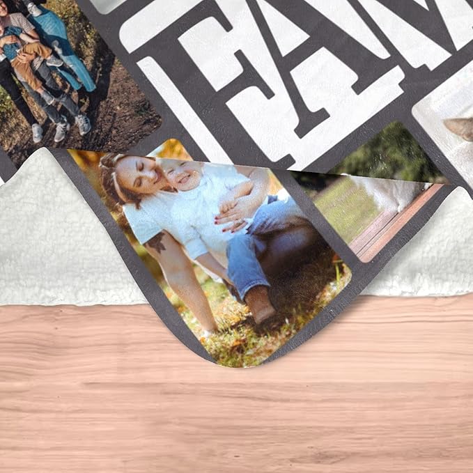 Custom Blankets with Photos and Text Mothers Day Fathers Day Personalized Gifts from Daughter Multiple Colors Sizes Soft Flannel Gifts for Women Birthday Gifts for Mom Dad