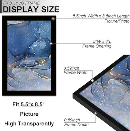 5.5x8.5 Picture Frame, Black Frame for 5.5 x 8.5 Inch Picture Poster Photo, Light Weight and High Transparent 5.5 by 8.5 Frame for Wall - 1 Pack/Black/5.5"x8.5"