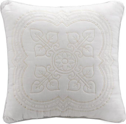 Cozy Line Home Fashions 6 Piece Daybed Cover Set, Solid White Matelasse Trendy Damask Quilting with Scalloped Edges All Season Luxury Bedding with Bedskirt, Matching Shams, Decorative Pillow