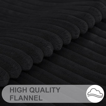Simmore Decorative Spring Throw Pillow Covers 16x16 Set of 2, Soft Natural Plush Flannel Double-Sided Fluffy Couch Pillow Covers for Sofa Living Room, Black