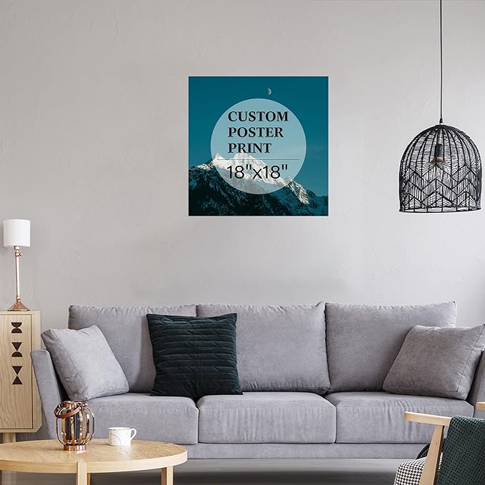 jenesaisquoi Custom Canvas Art Print 18" x 18", Upload Your Photo Image Custom Personalized Photo to Poster Printing Home Decor Wall Art Prints (Unframed)