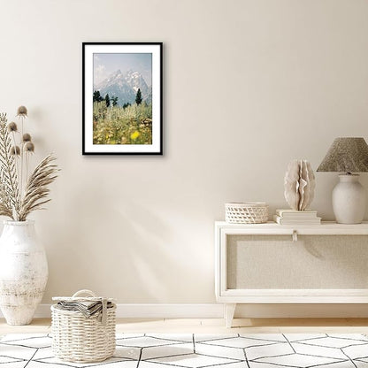 Americanflat 14x20 Picture Frame with Polished Plexiglass - Use as 11x17 Frame with Mat or Display 14x20 Photo Without Mat - Streamline Collection - Thin Border Picture Frames for Wall - Black