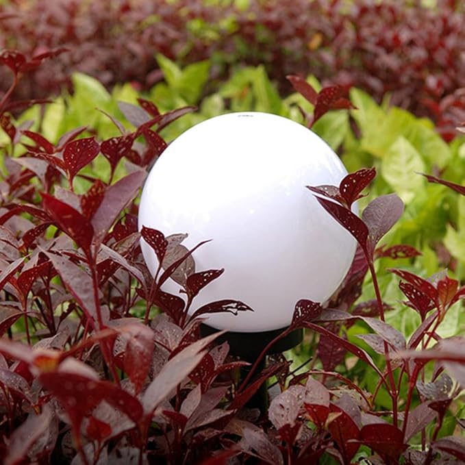 NUOBESTY 4pcs Solar Lawn Lights Outdoor Pathway LED Crackle Globe Solar Sphere Landscape Lighting White Glow Weatherproof Garden LED Light Set