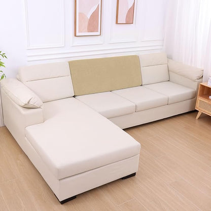 hyha Individual Couch Cushion Covers, Stretch Magic Sofa Seat Cushion Covers Washable, Dog Couch Sofa Slipcover for Pets, Kid with Elastic Bottom(Back Cover L, Taupe)