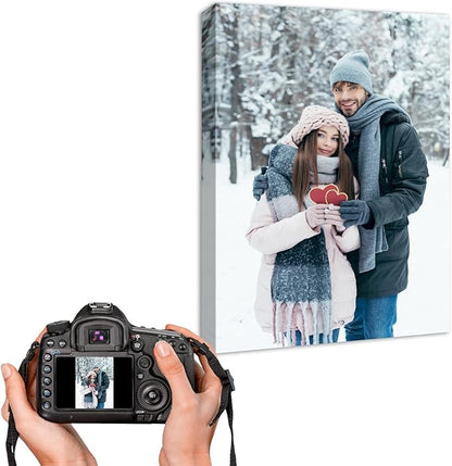 YYYYHPP Canvas Prints with Your Photos, Personalized Photo to Canvas Wall Art,Canvas Printing for Wedding, Family, Baby, Pets, Home Office Decor, Wrapped Frame 16"x24"